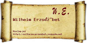 Wilheim Erzsébet névjegykártya
