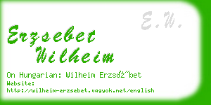 erzsebet wilheim business card